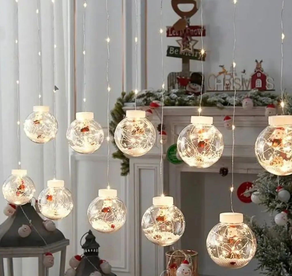 LUCES DE NAVIDAD DE AROS Y ESFERAS